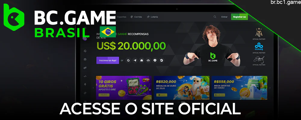 Abra o site BC.Game em seu telefone ou PC