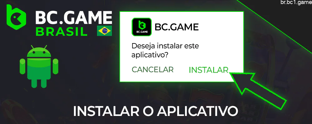 Clique em “Instalar aplicativo” para fazer o download do BC.Game apk