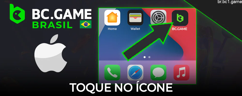 Localize e toque no ícone BC.Game na tela do seu telefone