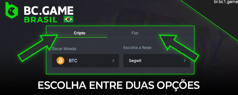 Escolha entre duas opções BC.Retirada de jogo