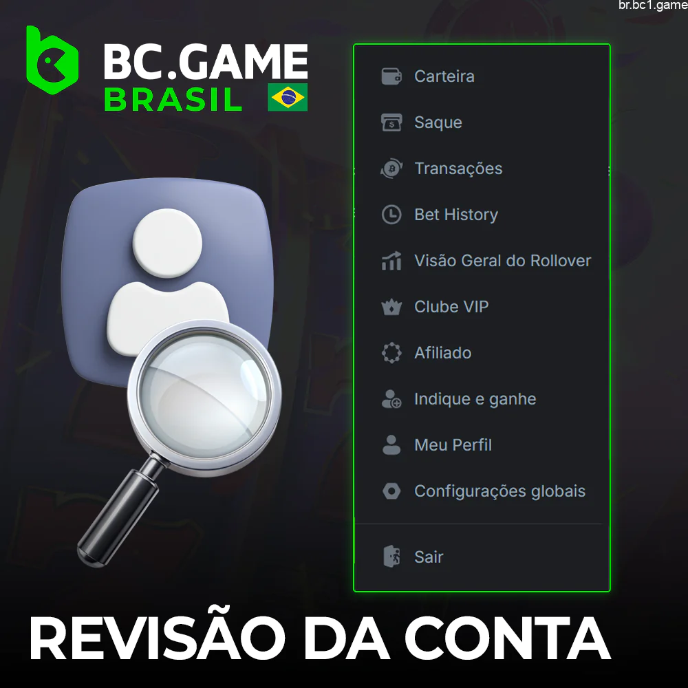 Visão geral dos recursos da conta BC.Game