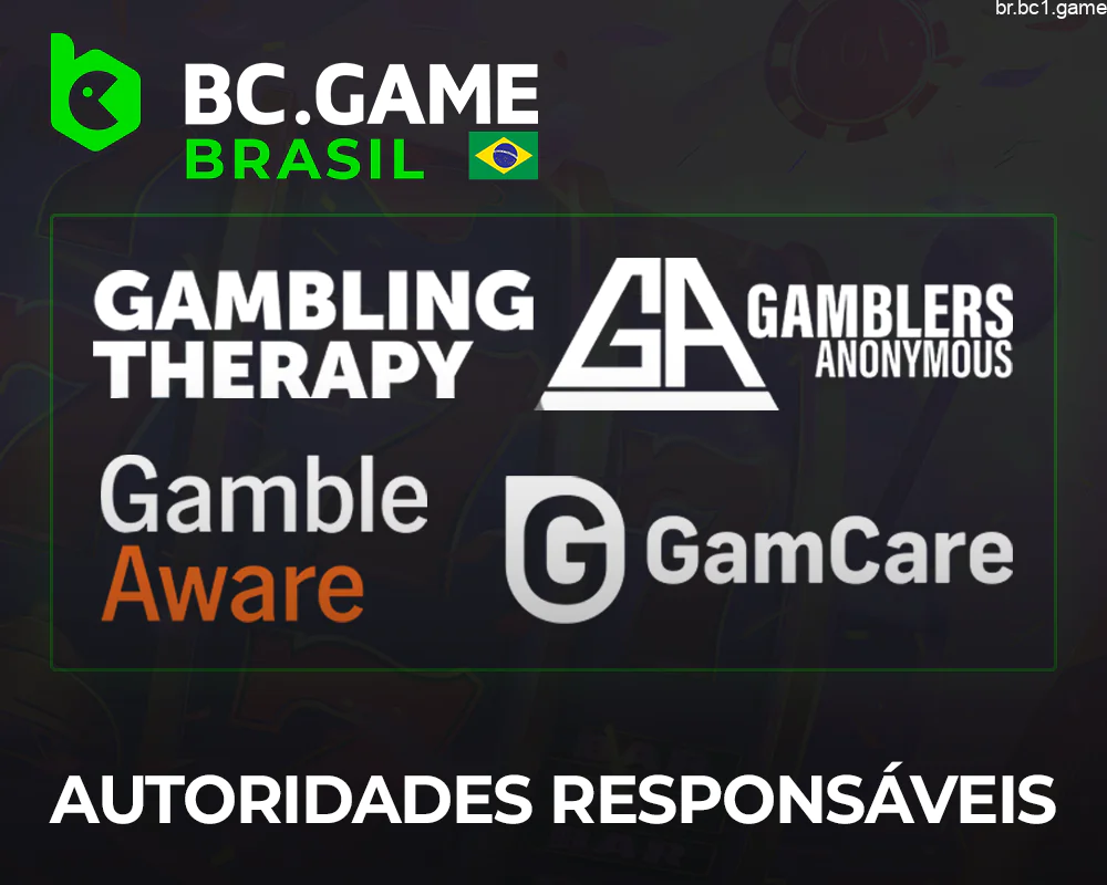 Lista de serviços de ajuda da BC.Game - GameCare, BeGambleAware, Gamers Anonymous e outros